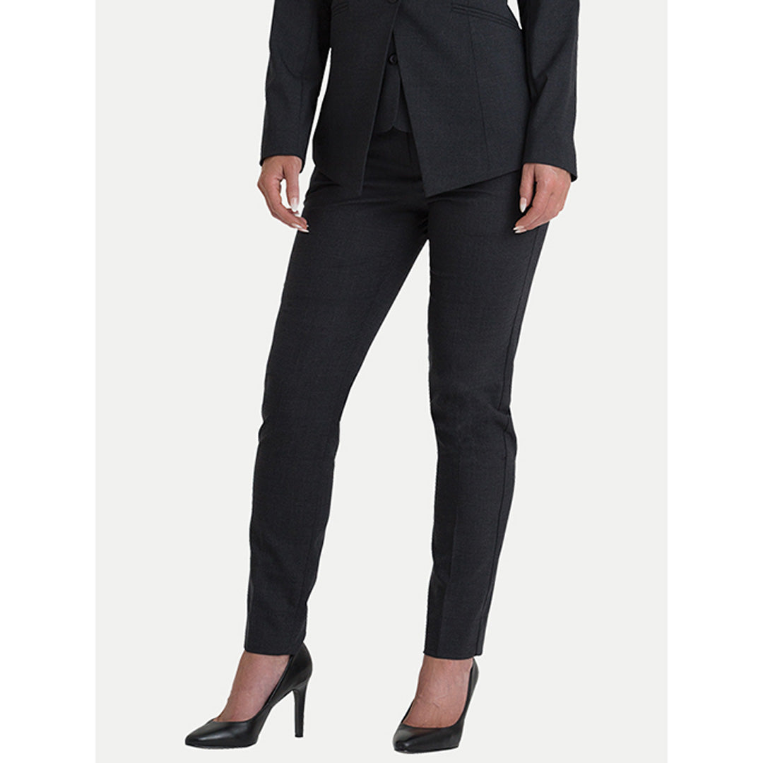 House of Uniforms The Gracie Slim Leg Pant | Ladies | Wool Blend Corporate Comfort Black