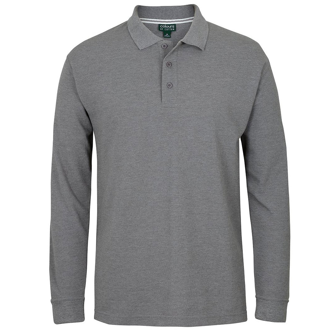 House of Uniforms The C of C Pique Polo | Long Sleeve | Adults Jbs Wear Grey Marle