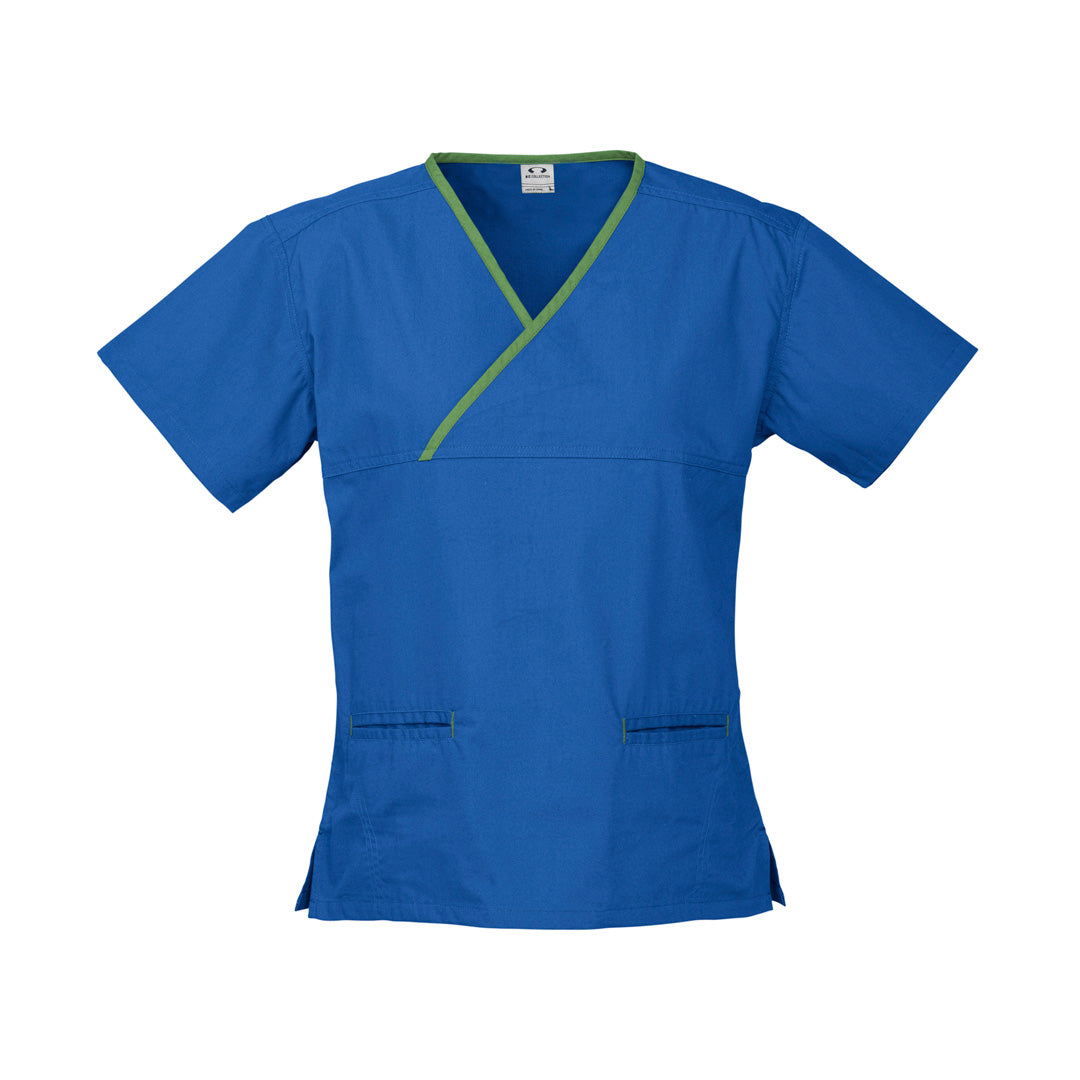 House of Uniforms The Contrast Scrub Top | Ladies Biz Collection Royal/Lime