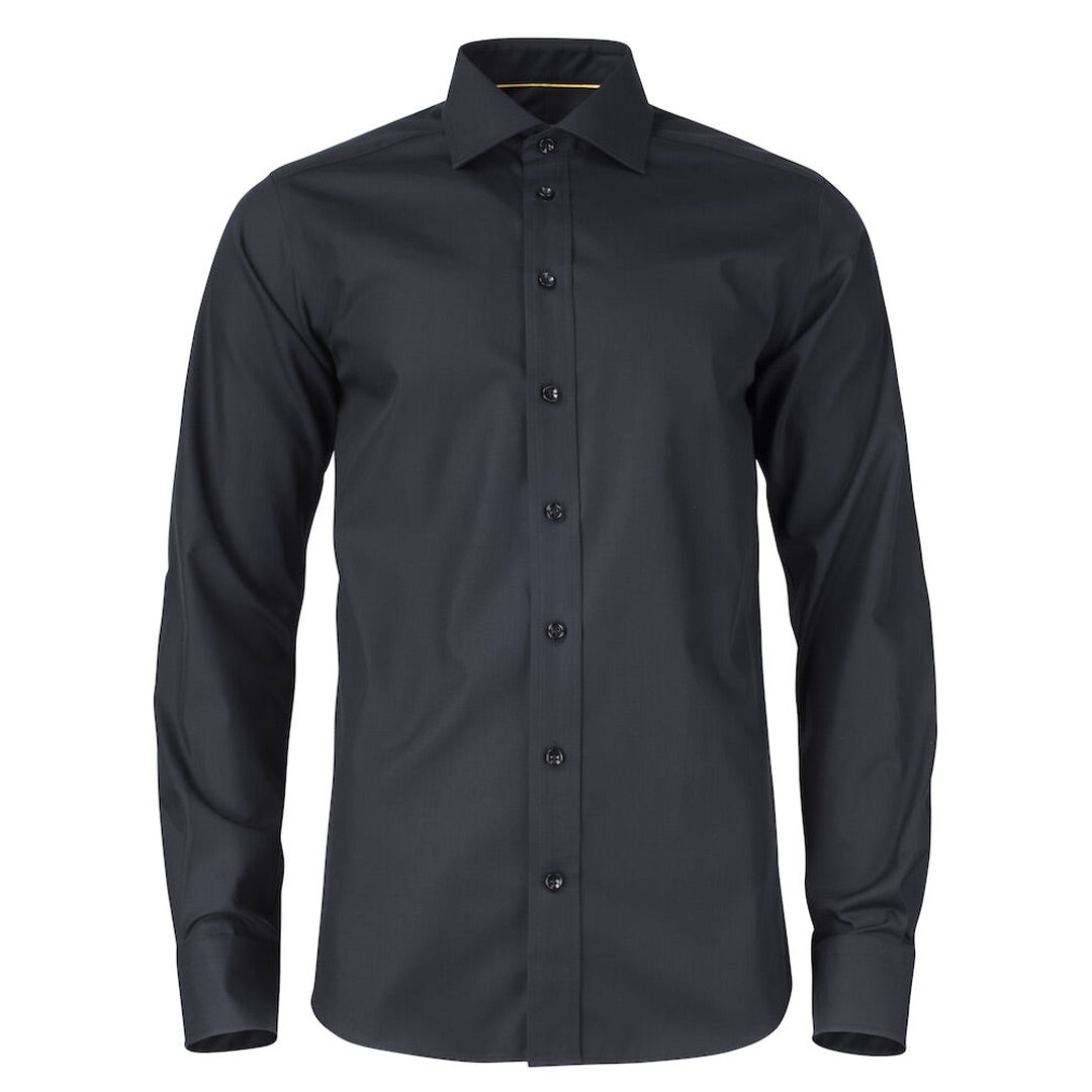 House of Uniforms The Yellow Bow 50 Shirt | Mens | Long Sleeve James Harvest Black
