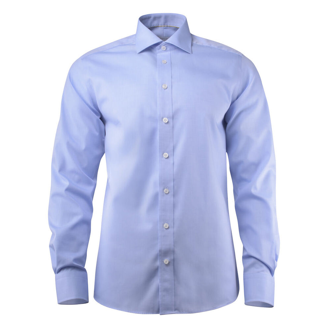 House of Uniforms The Yellow Bow 50 Shirt | Mens | Long Sleeve James Harvest Sky Blue