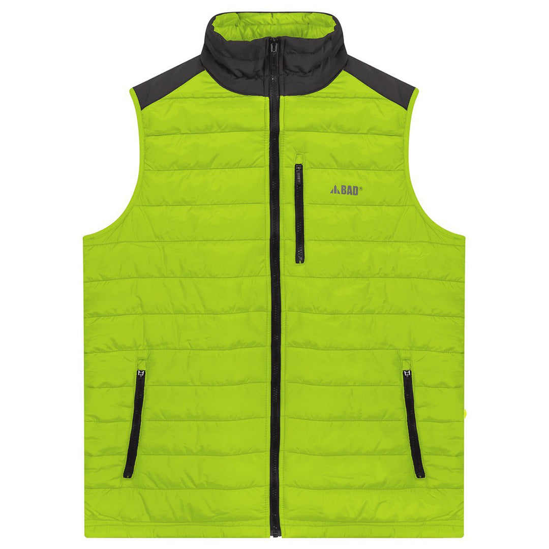 House of Uniforms The Bad Hi Vis Down Puffer Vest | Mens Bad Workwear Yellow