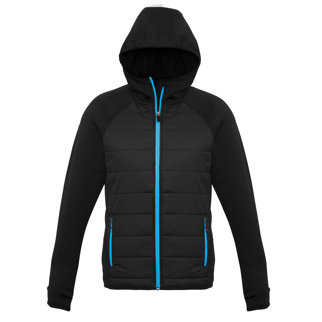 House of Uniforms The Stealth Jacket | Mens Biz Collection Black/Cyan