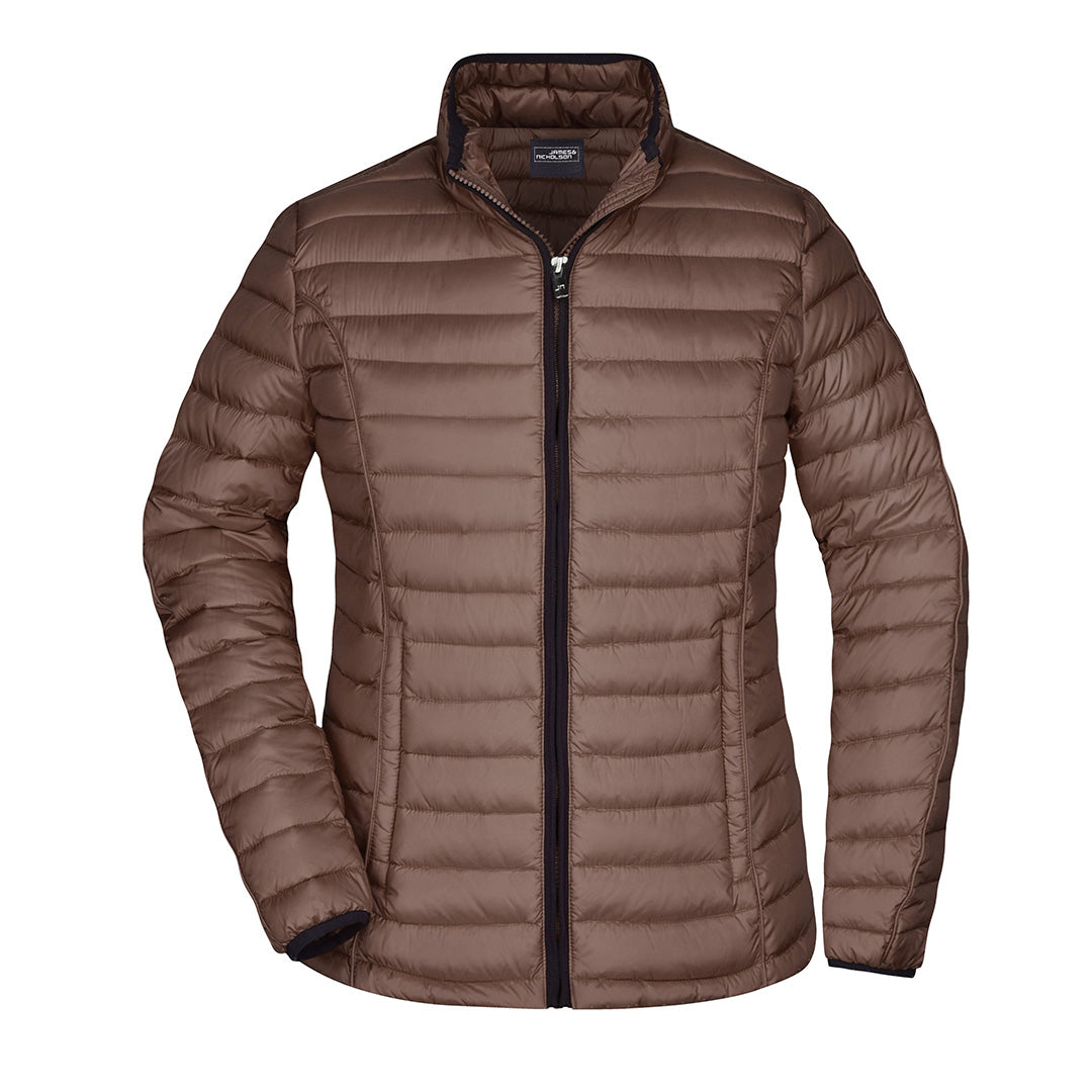 House of Uniforms The Quilted Down Jacket | Ladies James & Nicholson Coffee
