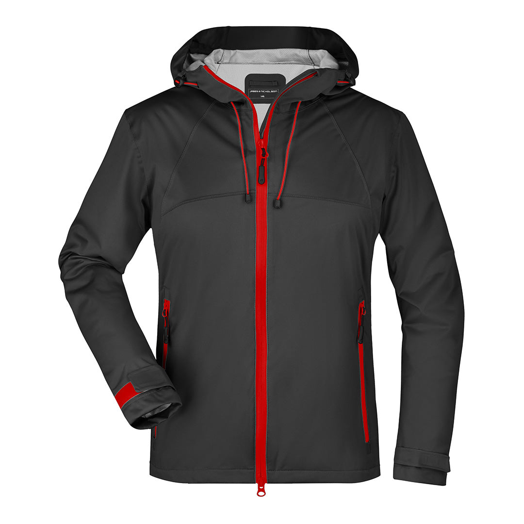 House of Uniforms The Outdoor Jacket | Ladies James & Nicholson Black/Red