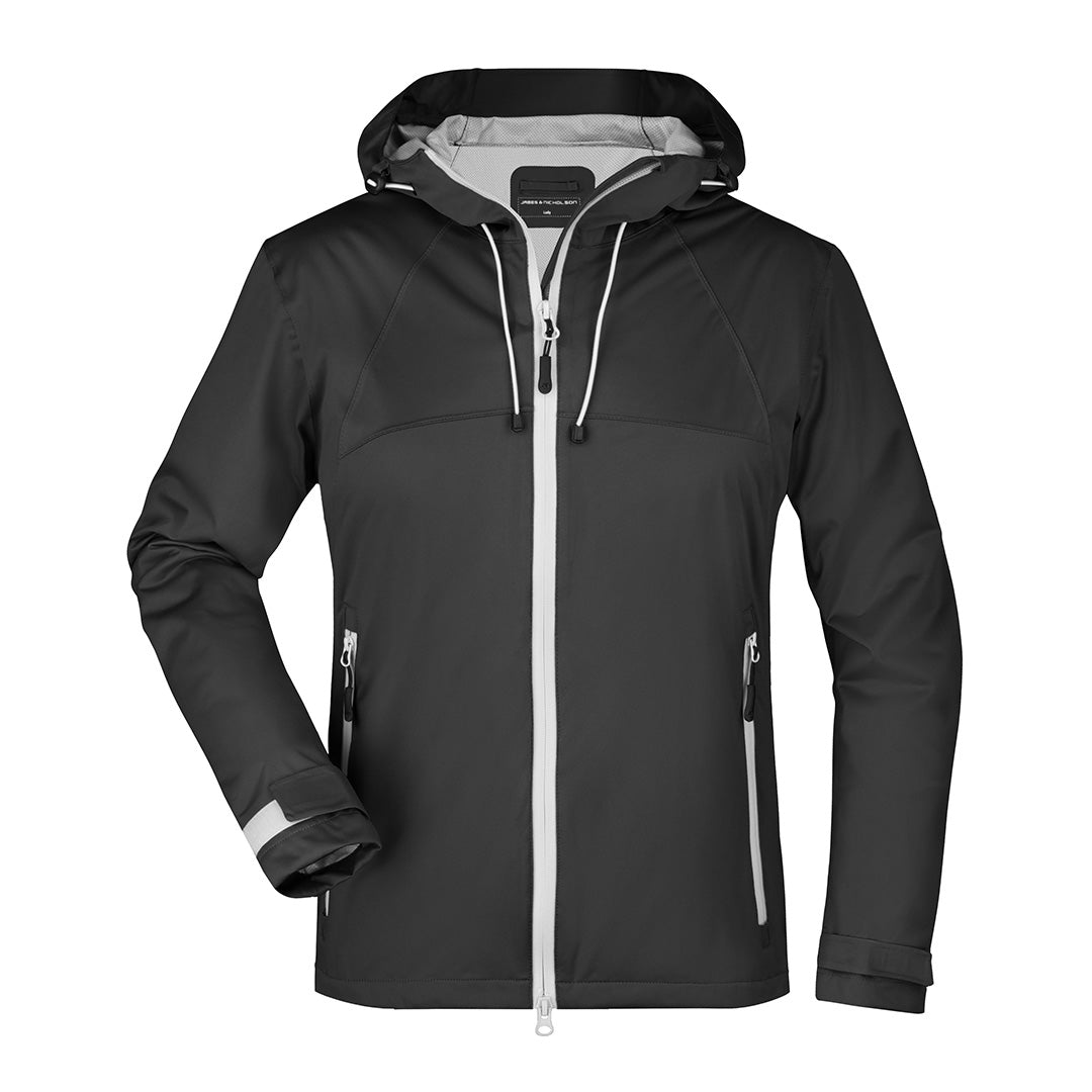 House of Uniforms The Outdoor Jacket | Ladies James & Nicholson Black/Silver