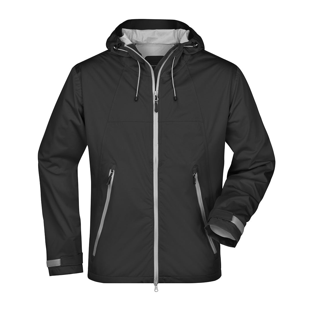 House of Uniforms The Outdoor Jacket | Mens James & Nicholson Black/Silver