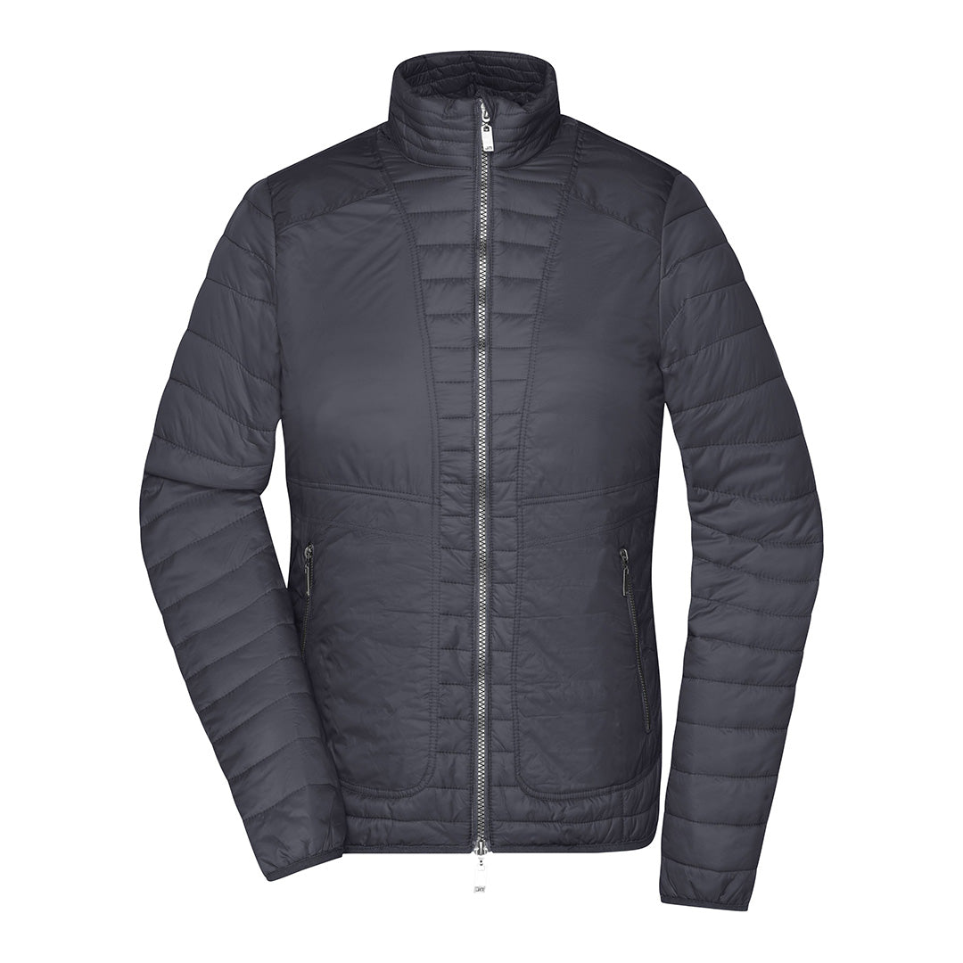 House of Uniforms The DuPont Light Weight Jacket | Ladies James & Nicholson Black/Silver