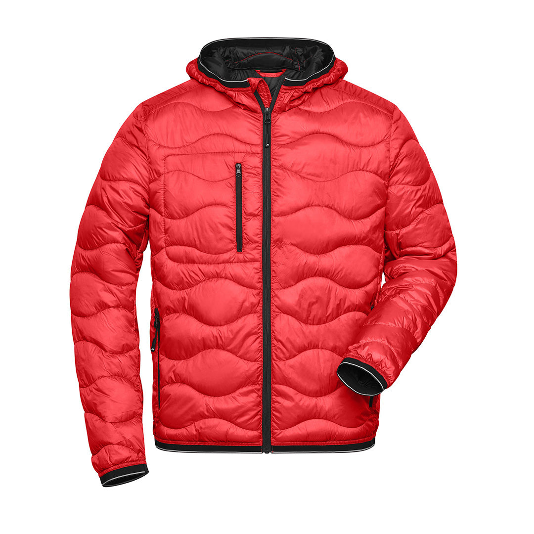 House of Uniforms The DuPont Padded Jacket | Mens James & Nicholson Red/Black