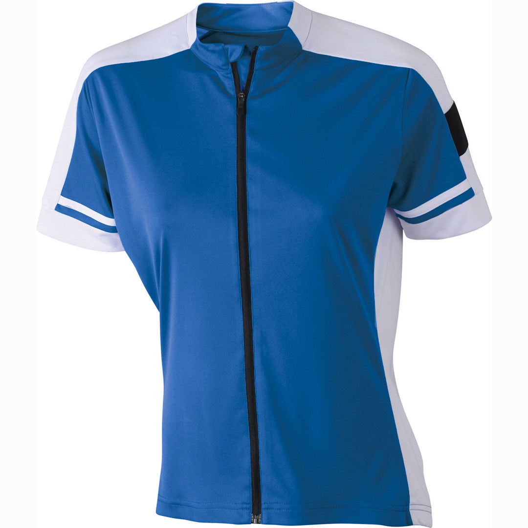 House of Uniforms The Bike Top | Ladies | Full Zip James & Nicholson Cobalt