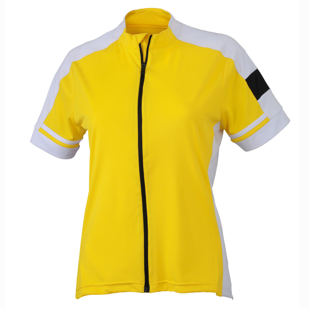 House of Uniforms The Bike Top | Ladies | Full Zip James & Nicholson Yellow