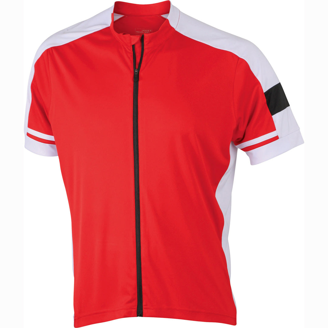 House of Uniforms The Bike Top | Mens | Full Zip James & Nicholson Red