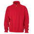 House of Uniforms The Basic Half Zip Sweat | Unisex James & Nicholson Red