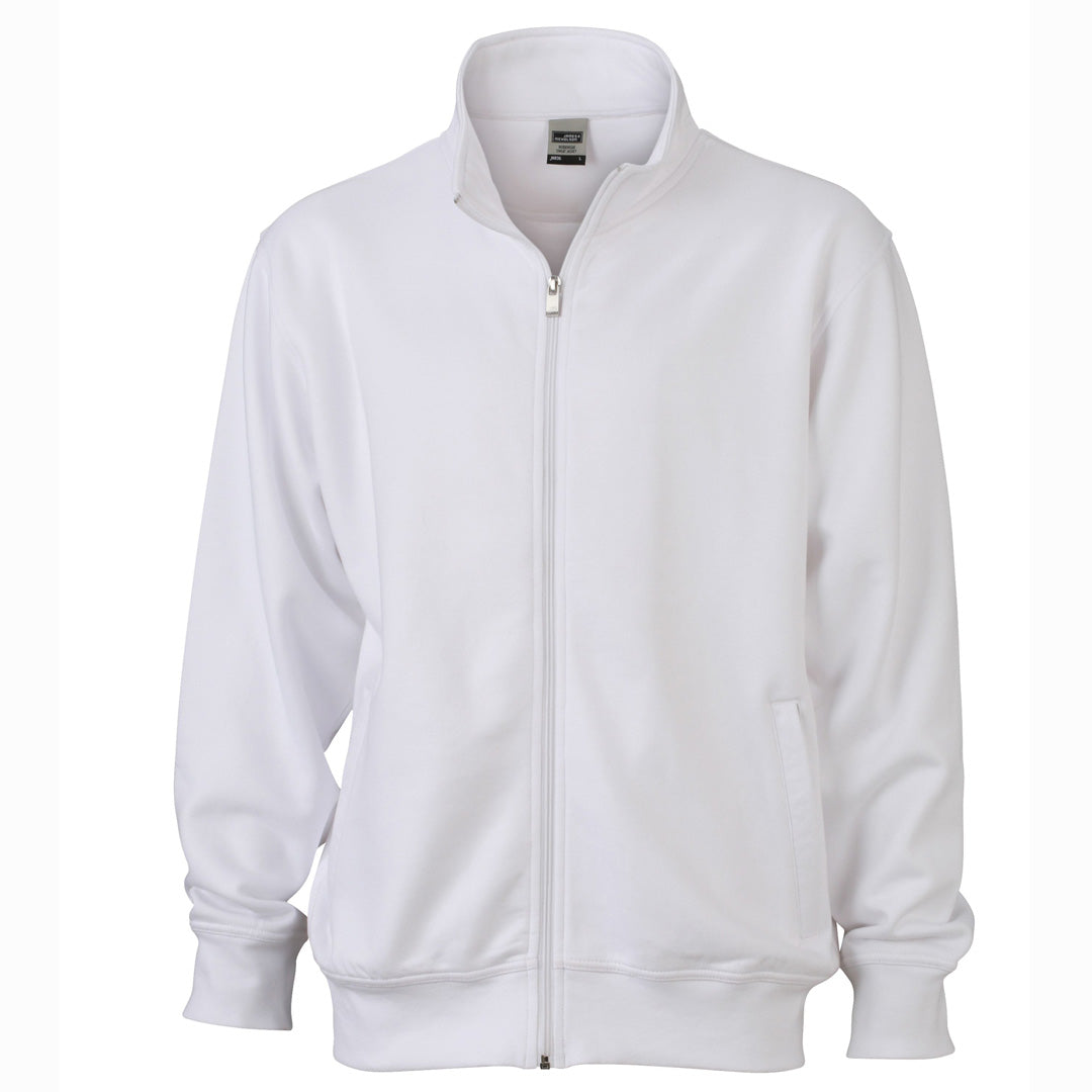 House of Uniforms The Basic Zip Jacket | Unisex James & Nicholson White