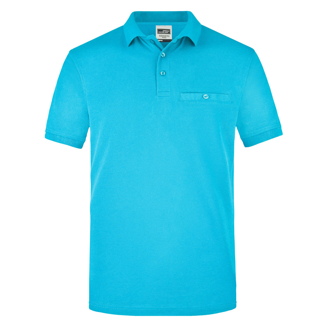 House of Uniforms The Work Pocket Polo | Short Sleeve | Mens James & Nicholson Turquoise