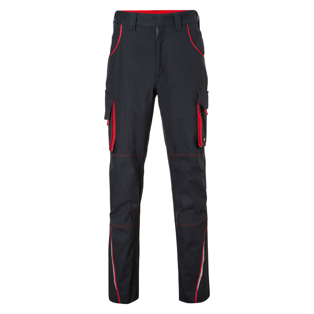 House of Uniforms The Level 2 Workwear Pant | Mens James & Nicholson Carbon/Red