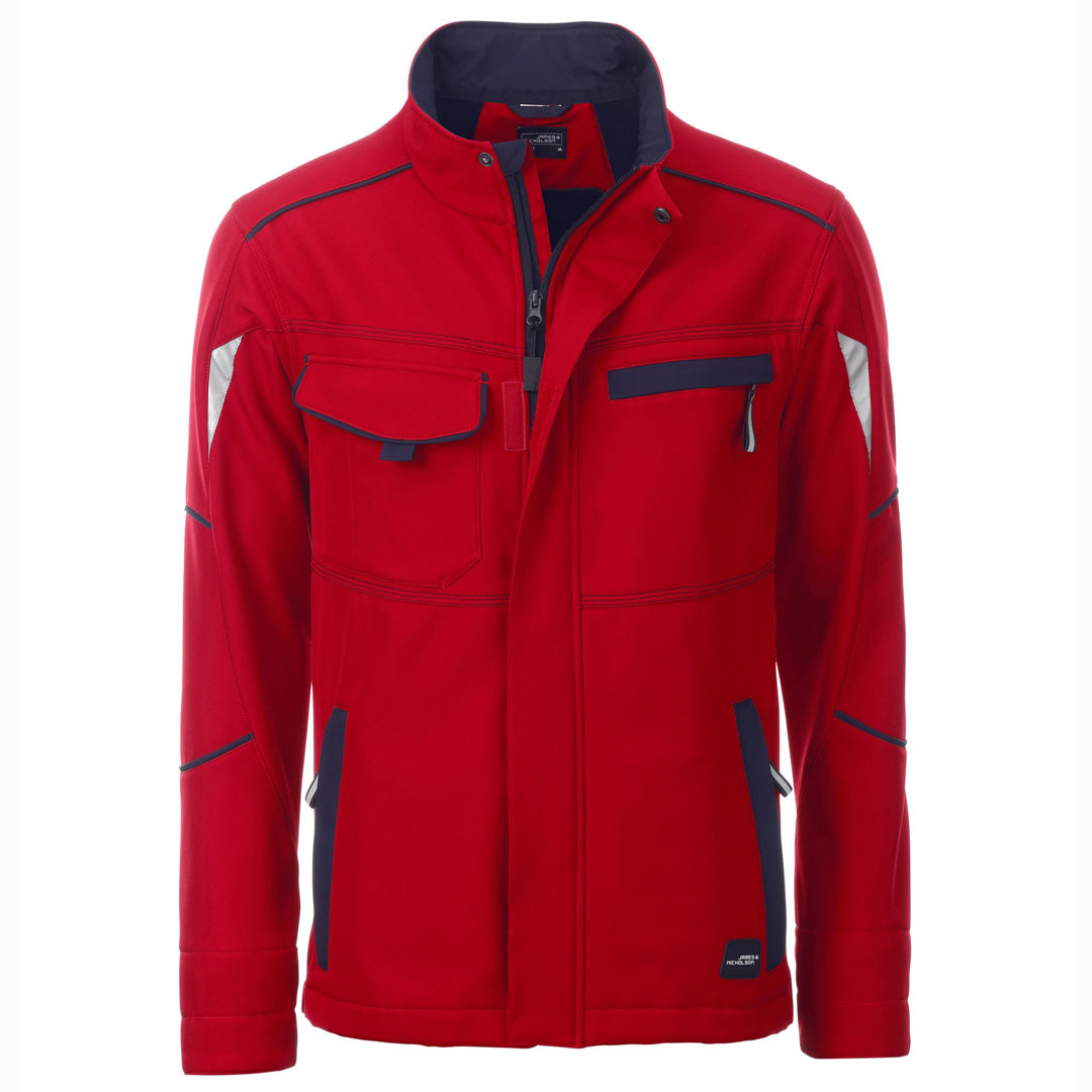 House of Uniforms The Level 2 Softshell Jacket | Mens James & Nicholson Red/Navy