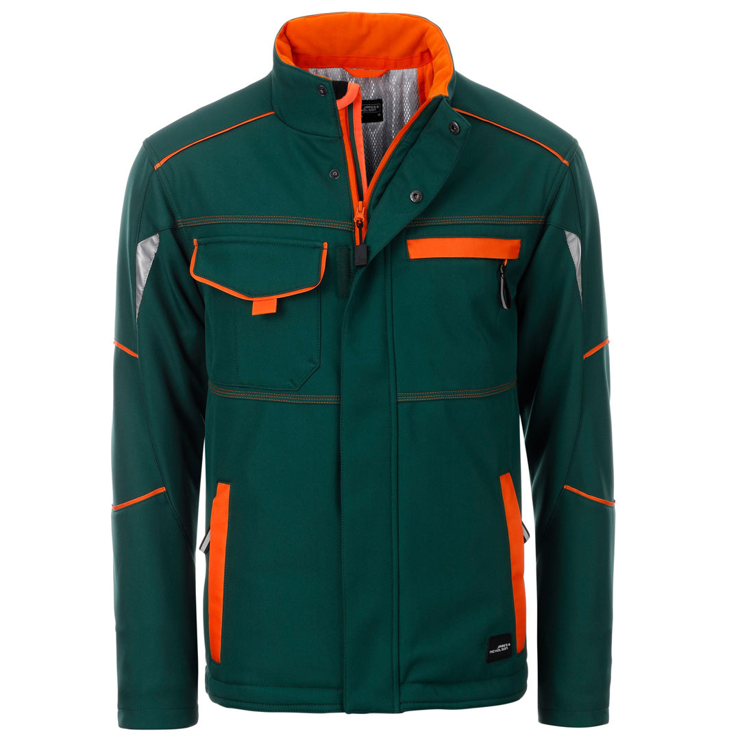 House of Uniforms The Level 2 Padded Jacket | Adults James & Nicholson Green/Orange
