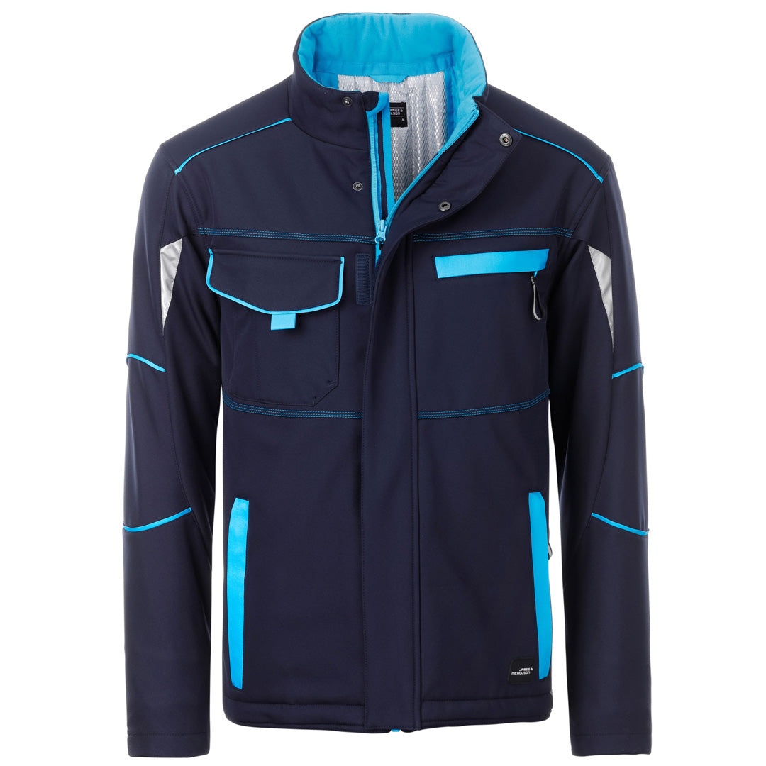 House of Uniforms The Level 2 Padded Jacket | Adults James & Nicholson Navy/Turquoise