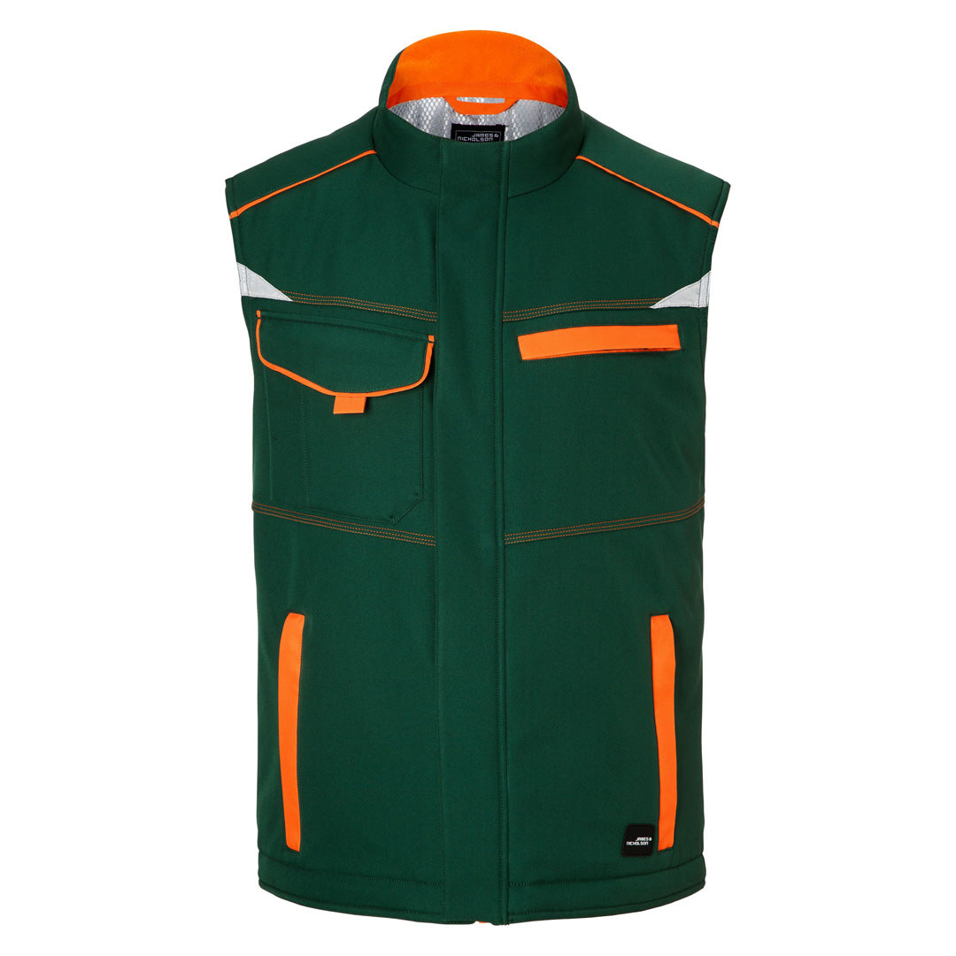 House of Uniforms The Level 2 Padded Vest | Mens James & Nicholson Green/Orange