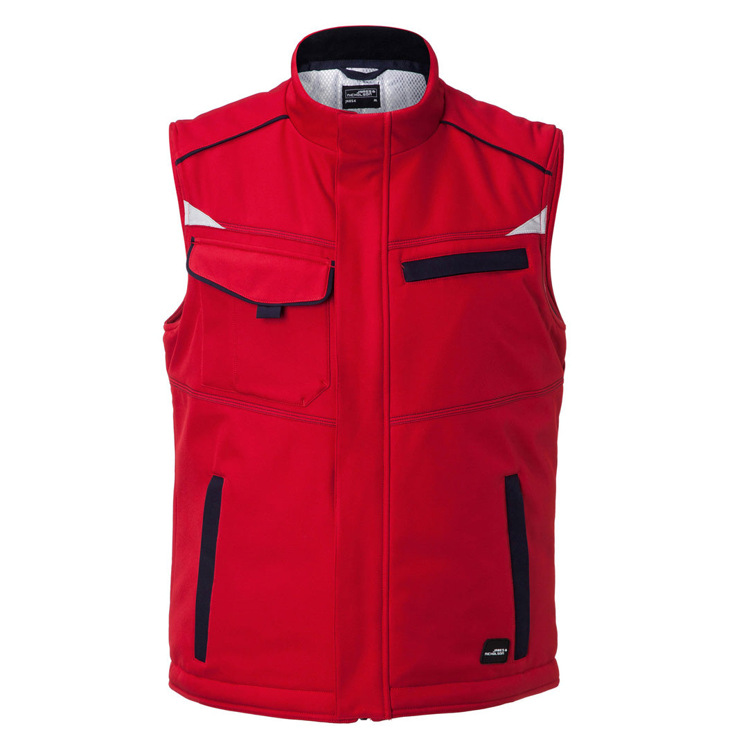 House of Uniforms The Level 2 Padded Vest | Mens James & Nicholson Red/Navy