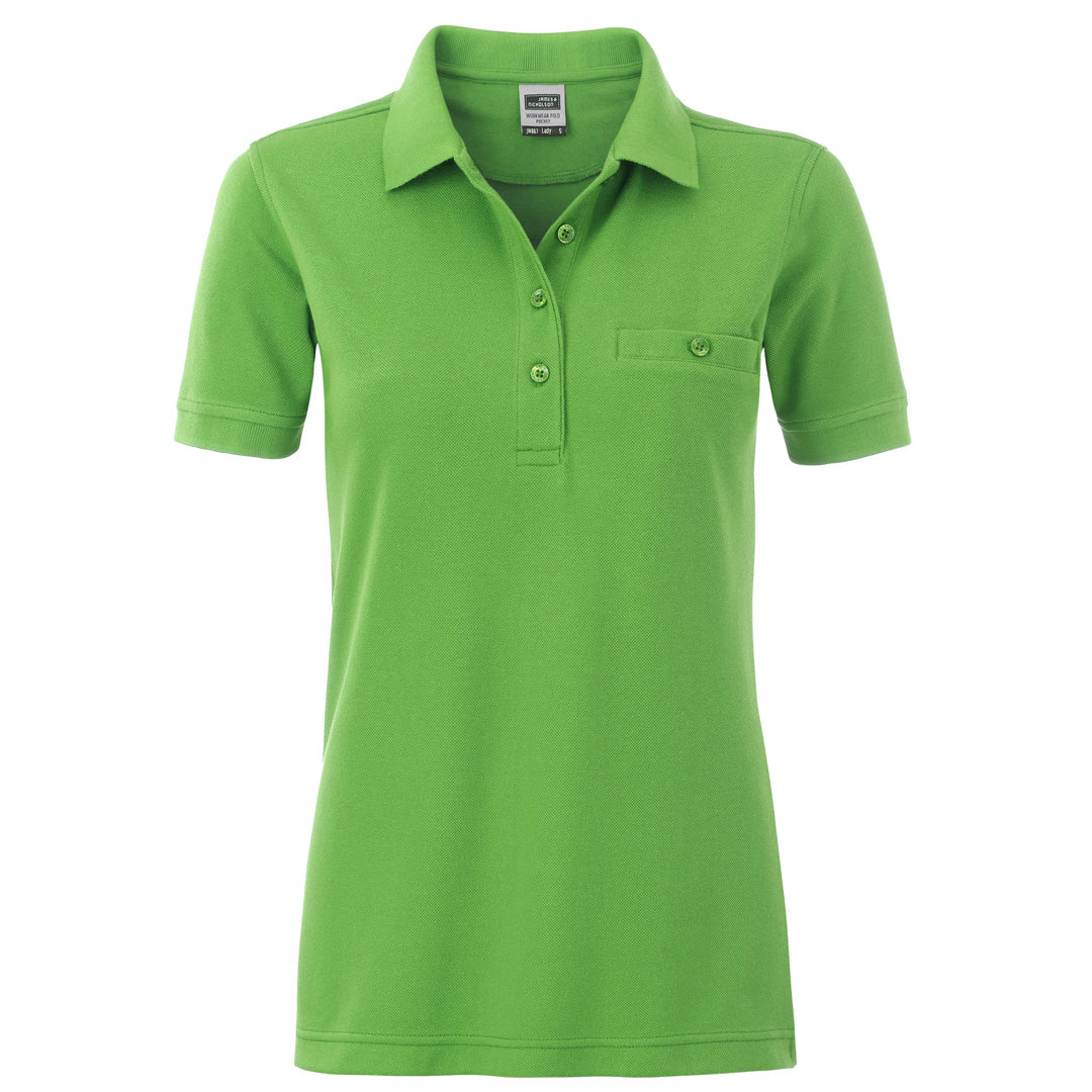 House of Uniforms The Work Pocket Polo | Short Sleeve | Ladies James & Nicholson Lime