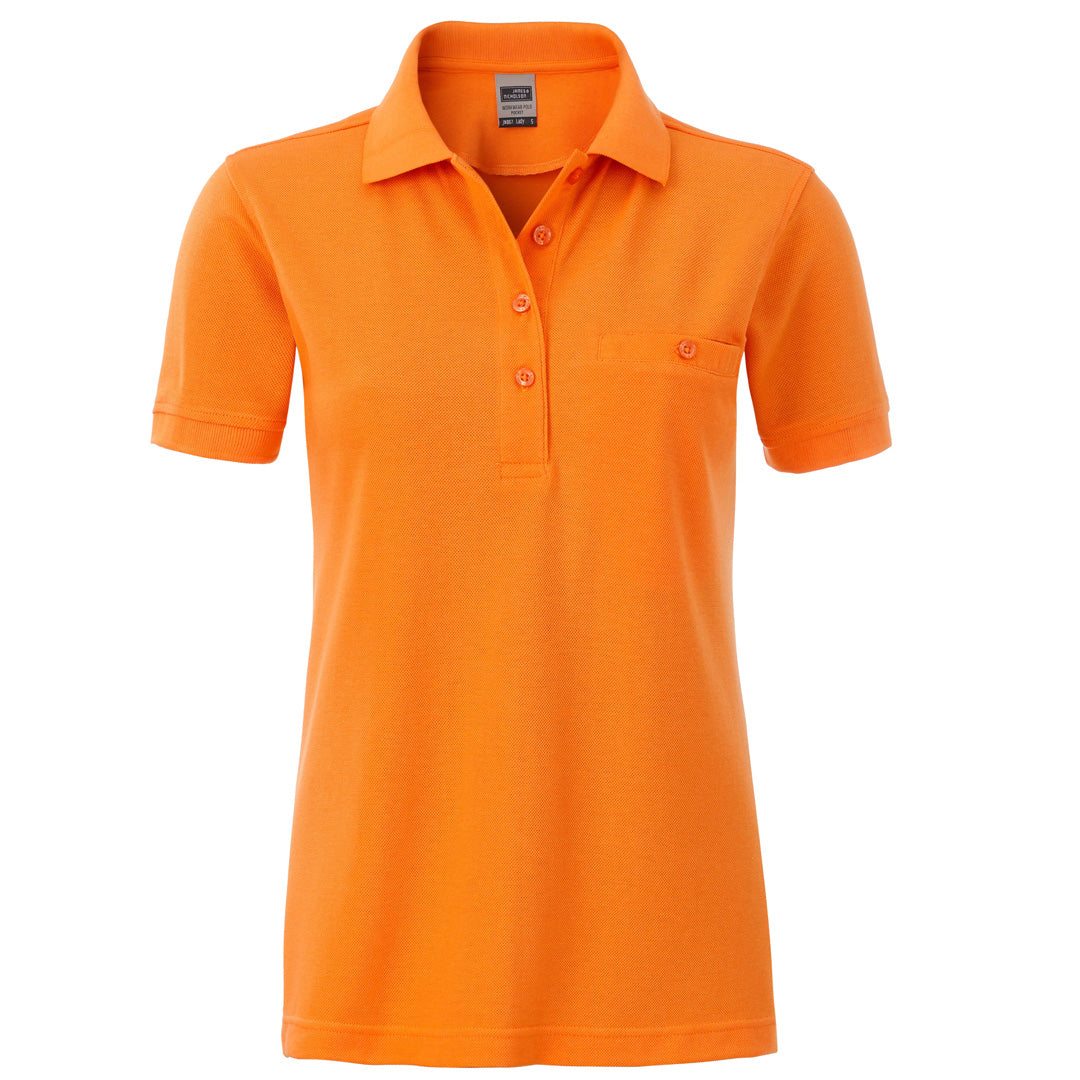 House of Uniforms The Work Pocket Polo | Short Sleeve | Ladies James & Nicholson Orange