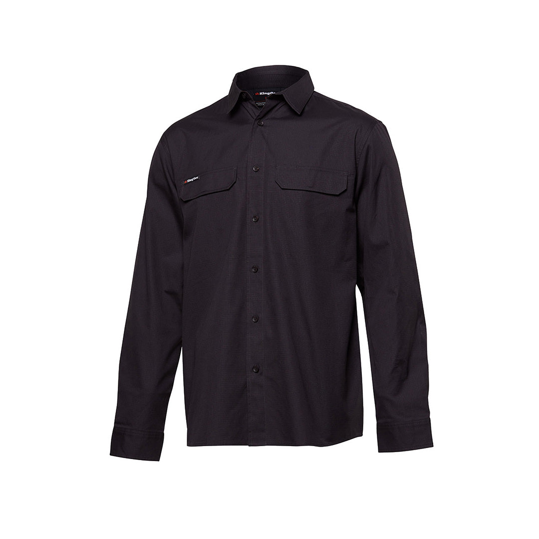 House of Uniforms The Work Cool Pro Shirt | Mens | Long Sleeve KingGee Charcoal