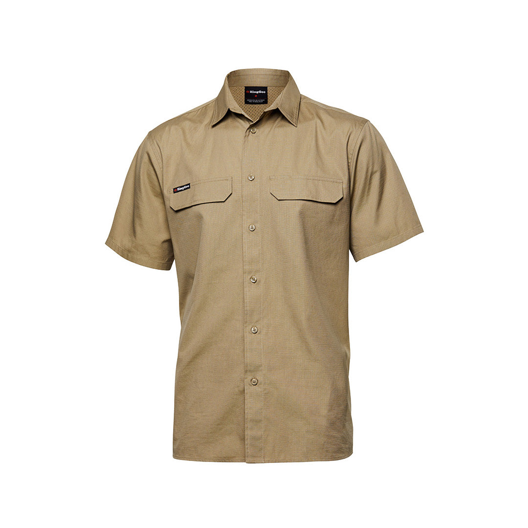 House of Uniforms The Work Cool Pro Shirt | Mens | Short Sleeve KingGee Khaki