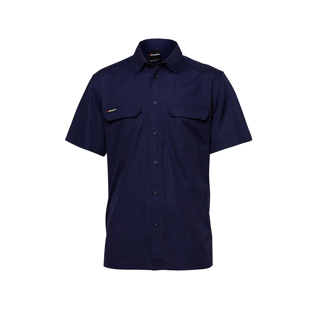 House of Uniforms The Work Cool Pro Shirt | Mens | Short Sleeve KingGee Navy