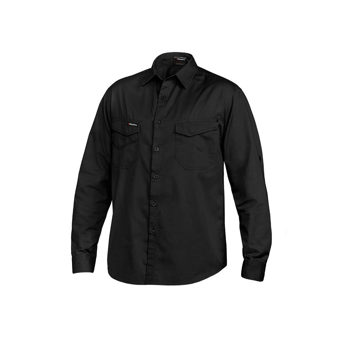 House of Uniforms The Tradie Shirt | Mens | Long Sleeve KingGee Black