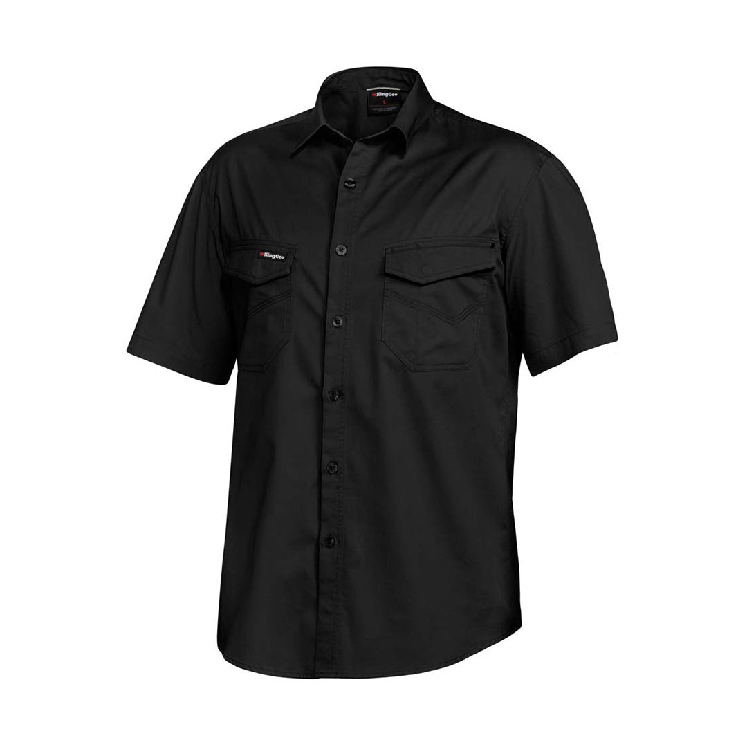 House of Uniforms The Tradie Shirt | Mens | Short Sleeve KingGee Black