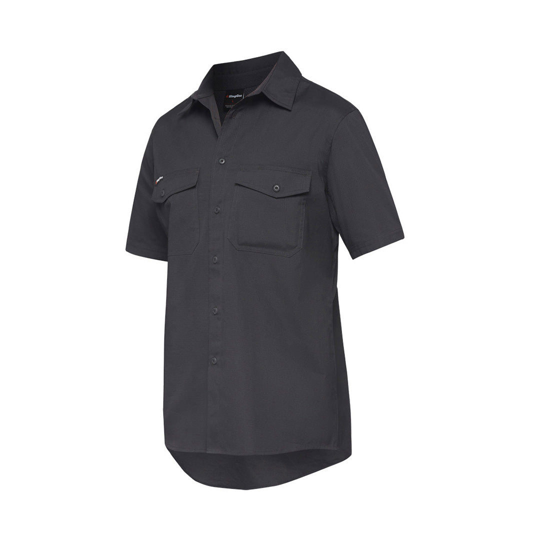 House of Uniforms The Work Cool 2 Shirt | Mens | Short Sleeve KingGee Charcoal