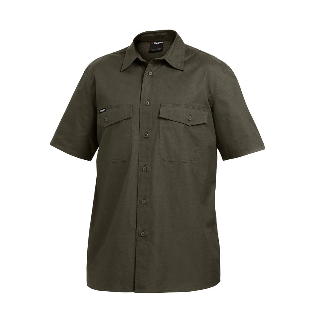 House of Uniforms The Work Cool 2 Shirt | Mens | Short Sleeve KingGee Green
