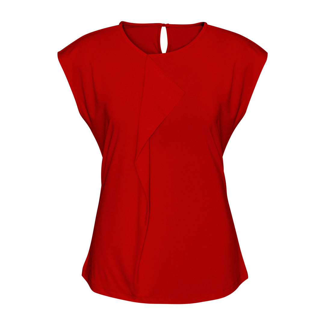 House of Uniforms The Mia Pleat Knit Top | Ladies Biz Collection Red