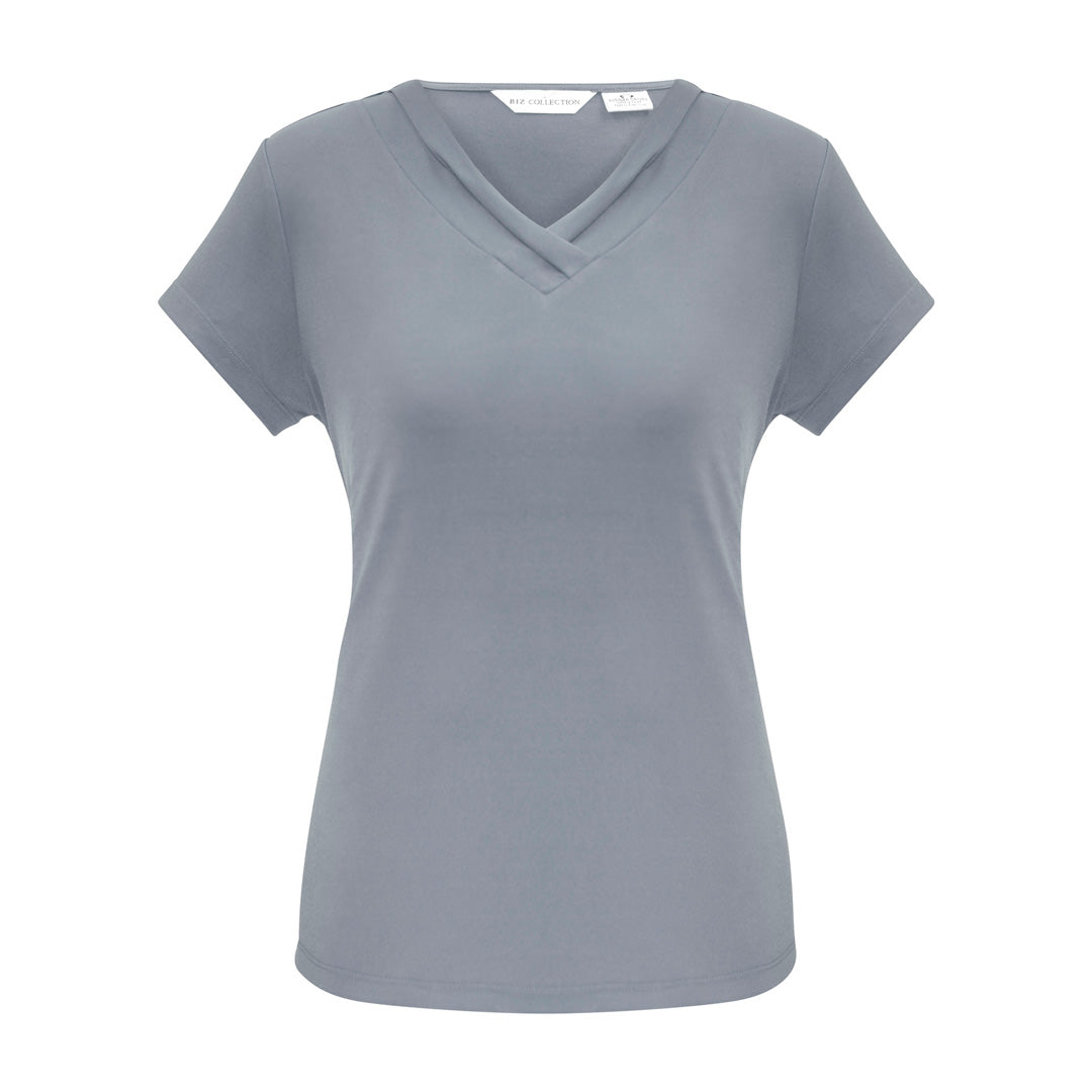 House of Uniforms The Lana Top | Ladies | Short Sleeve Biz Collection Silver