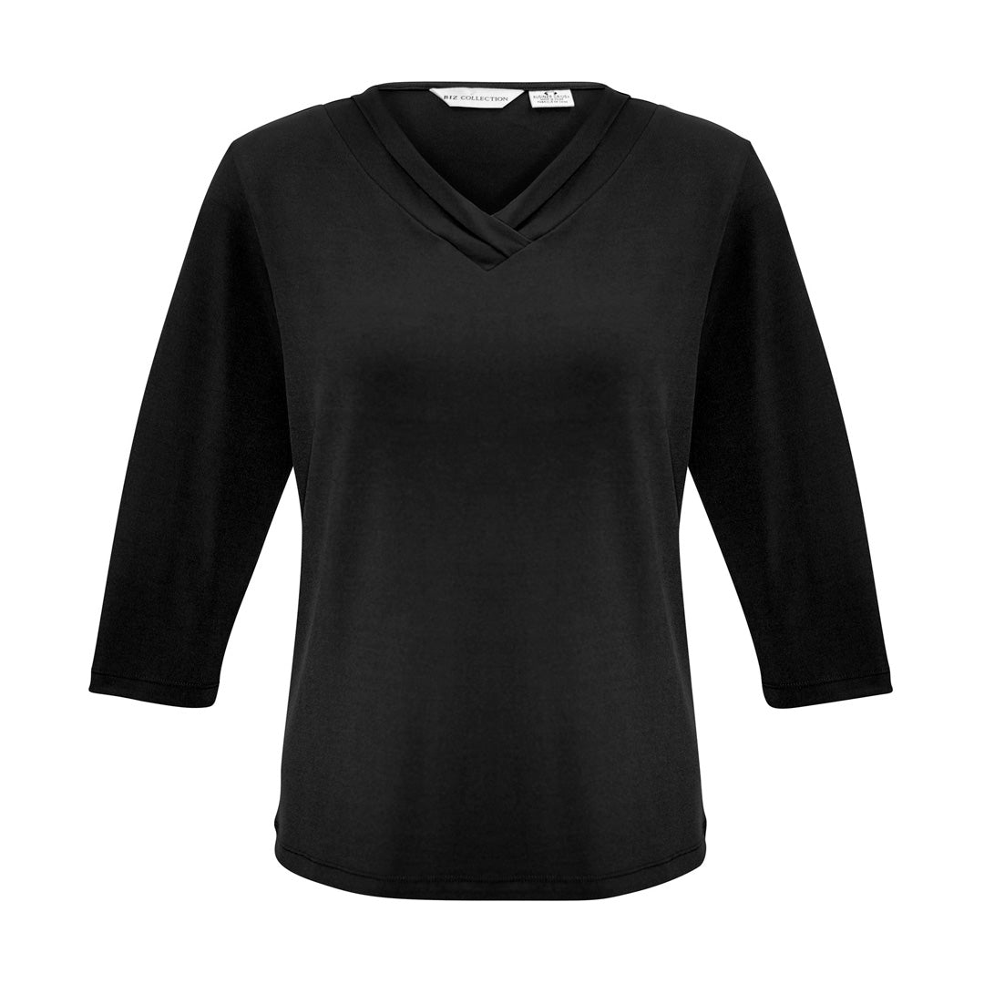 House of Uniforms The Lana Top | Ladies | 3/4 Sleeve Biz Collection Black