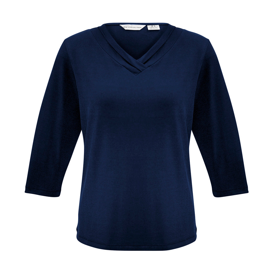 House of Uniforms The Lana Top | Ladies | 3/4 Sleeve Biz Collection Ink