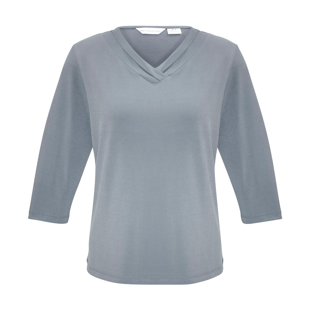House of Uniforms The Lana Top | Ladies | 3/4 Sleeve Biz Collection Silver