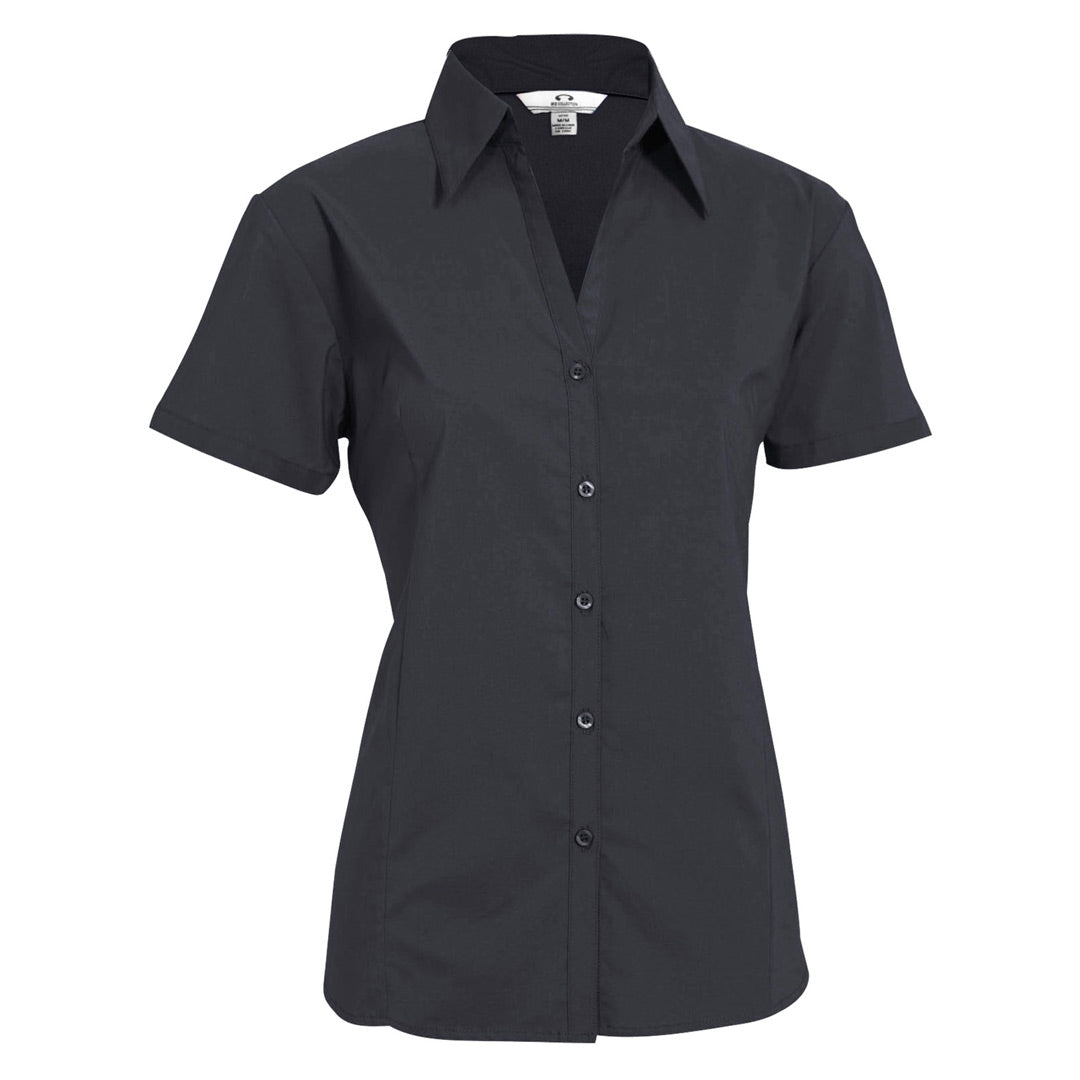 House of Uniforms The Metro Shirt | Ladies | Short Sleeve Biz Collection Charcoal