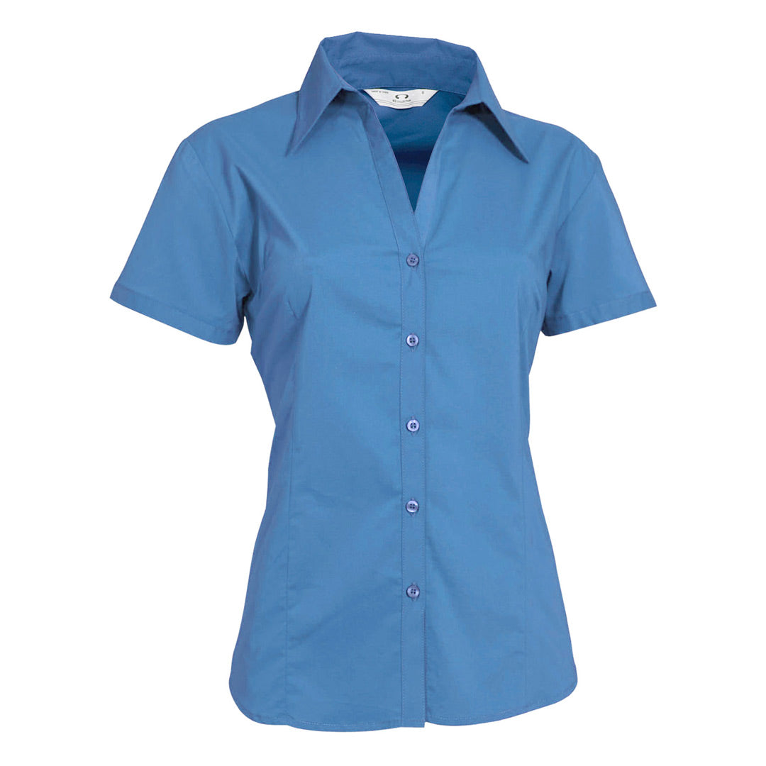 House of Uniforms The Metro Shirt | Ladies | Short Sleeve Biz Collection Mid Blue