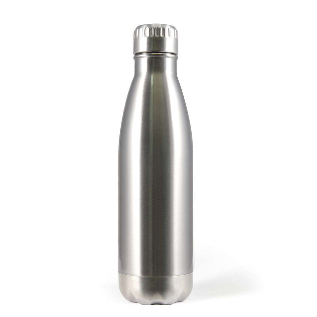 House of Uniforms The Stainless Steel Soda Drink Bottle | 700ml Logo Line Silver