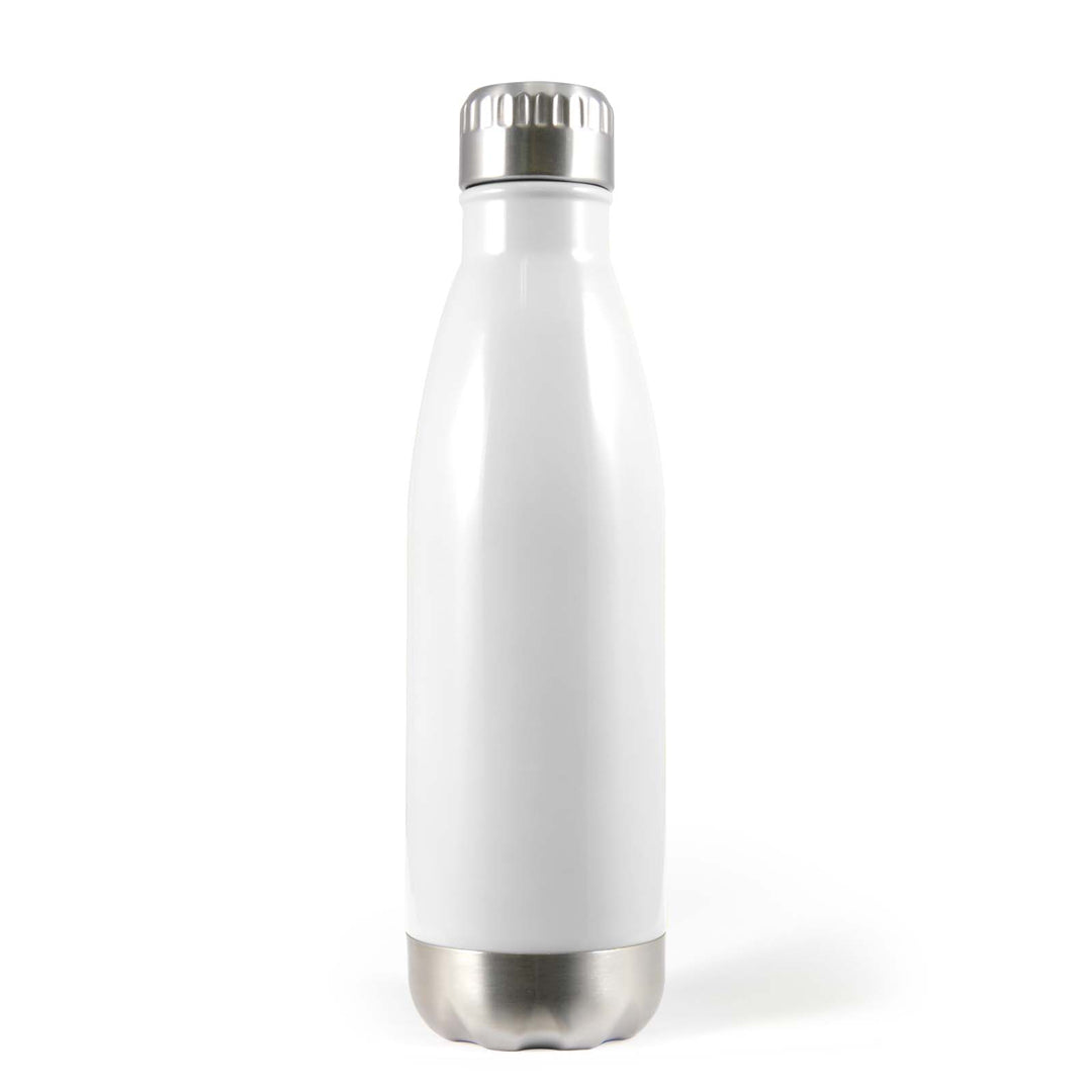 House of Uniforms The Stainless Steel Soda Drink Bottle | 700ml Logo Line White