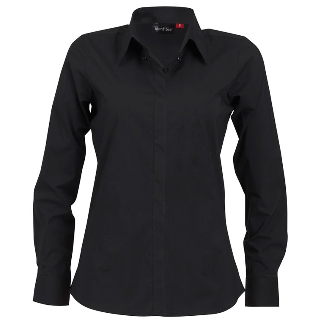 House of Uniforms The Stella Shirt | Ladies | 3/4 & Long Sleeve Identitee Black/Black