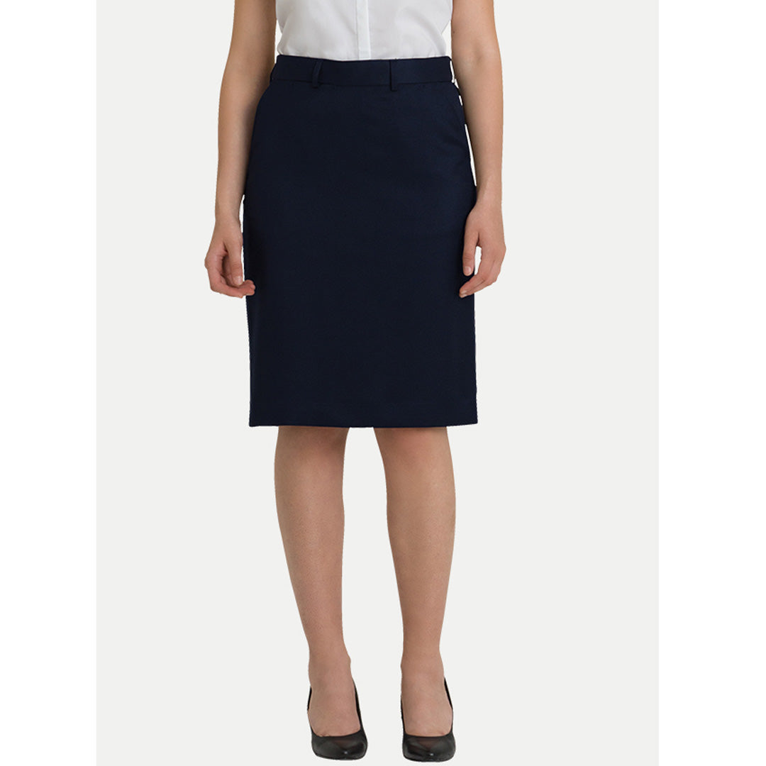 House of Uniforms The Maddi Front Pocket Skirt | Sorbtek Corporate Comfort Navy