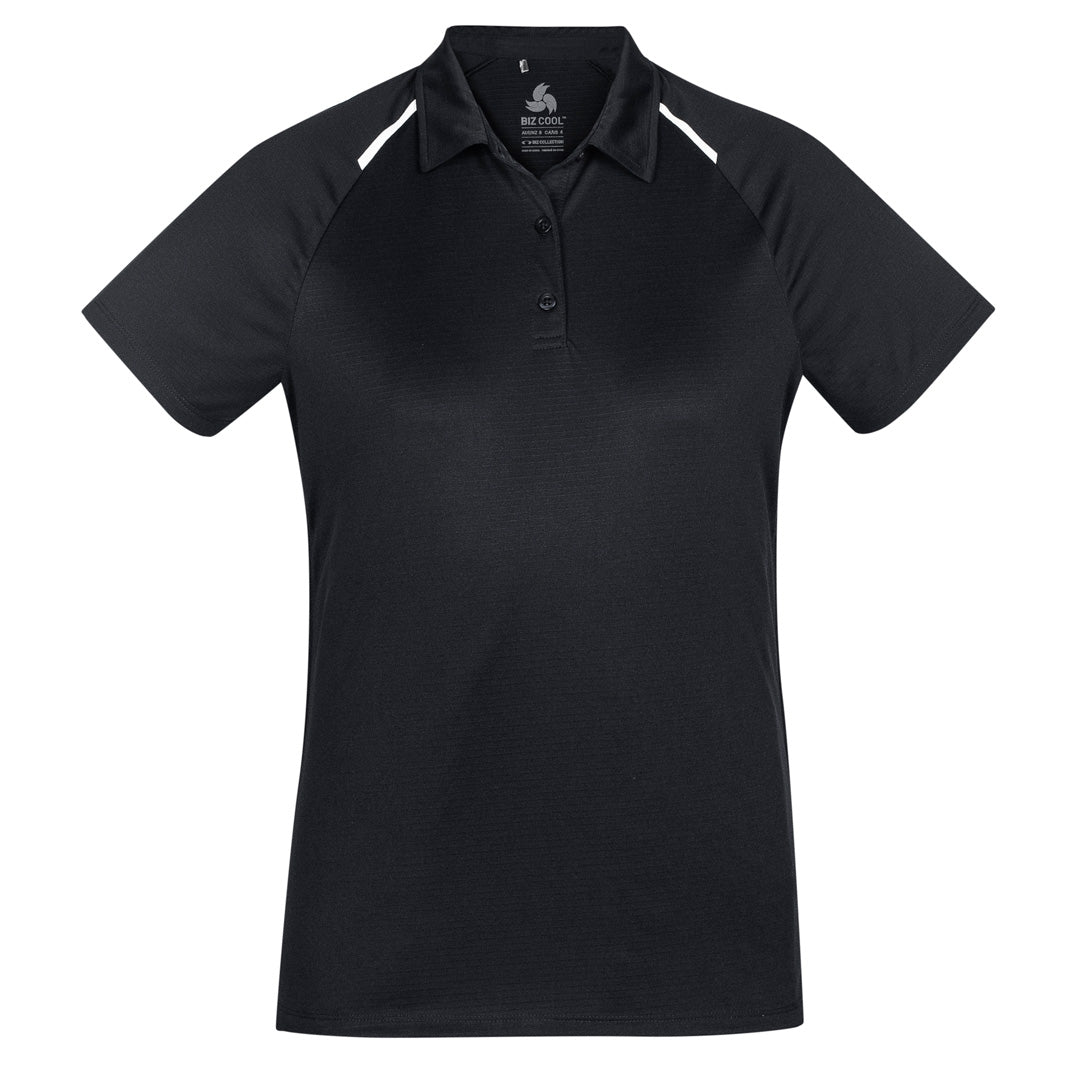 House of Uniforms The Academy Polo | Ladies | Short Sleeve Biz Collection Black/White