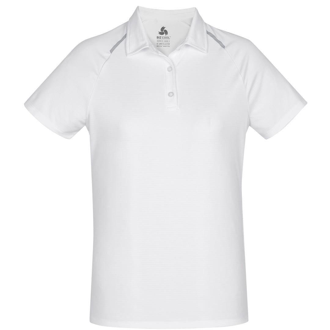 House of Uniforms The Academy Polo | Ladies | Short Sleeve Biz Collection White/Silver