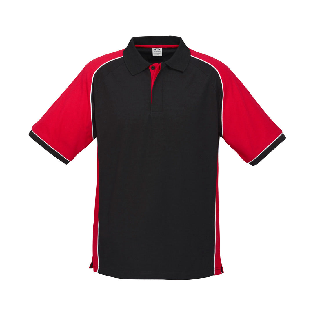 House of Uniforms The Nitro Polo | Mens | Short Sleeve Biz Collection Black/Red/White