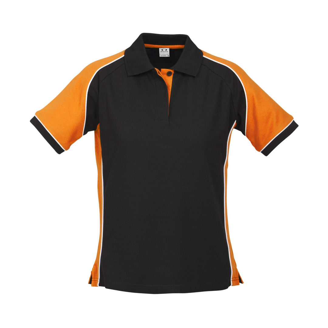House of Uniforms The Nitro Polo | Ladies | Short Sleeve Biz Collection Black/Orange/White