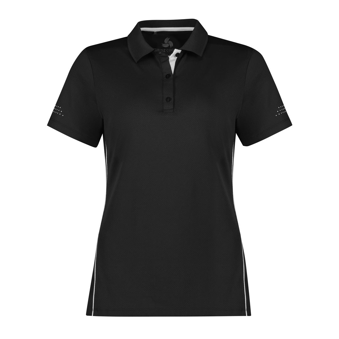 House of Uniforms The Balance Polo | Plus | Ladies | Short Sleeve Biz Collection Black/White